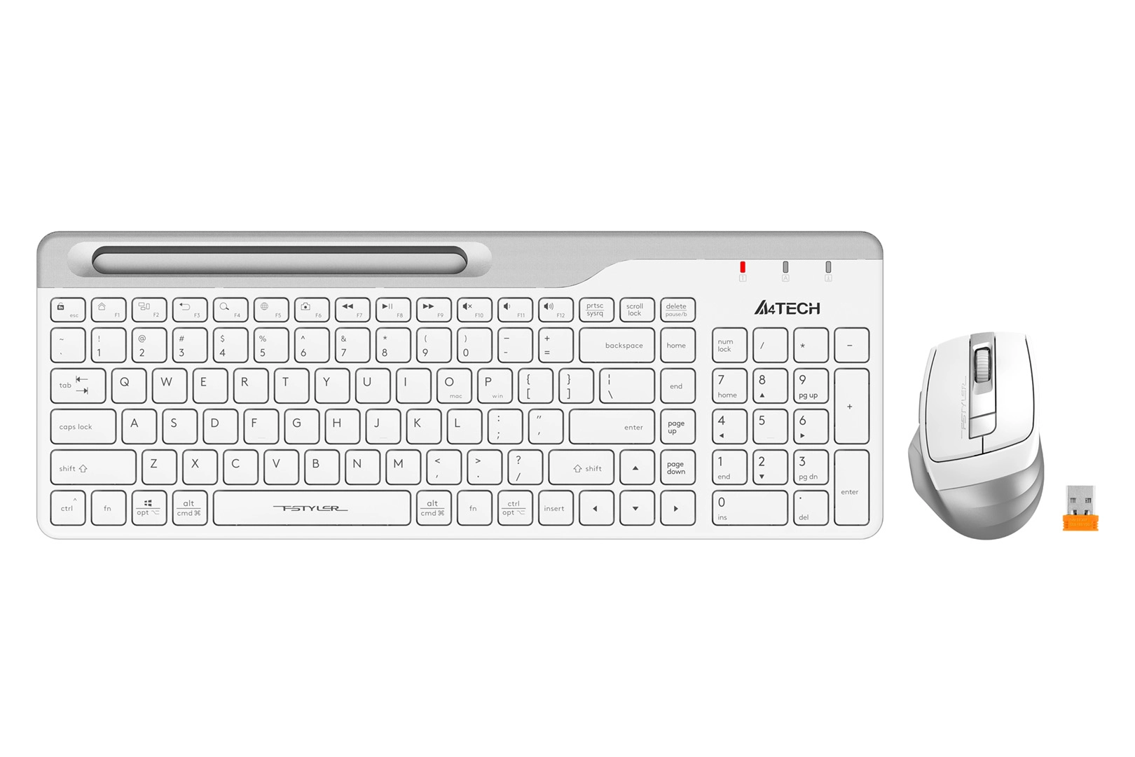 Комплект клавиатура + мышь беспроводной A4Tech Fstyler FB2535C-Icy v2, белый
