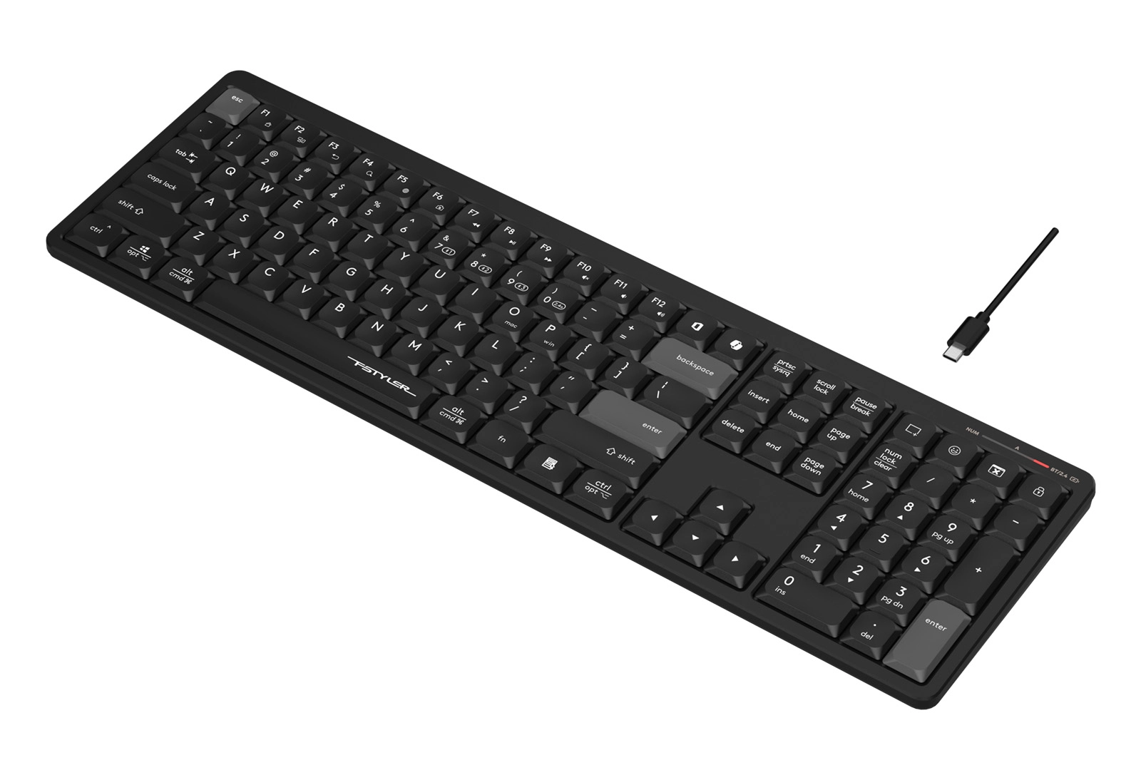Клавиатура мембранная беспроводная A4Tech Fstyler FBX55C, чёрная