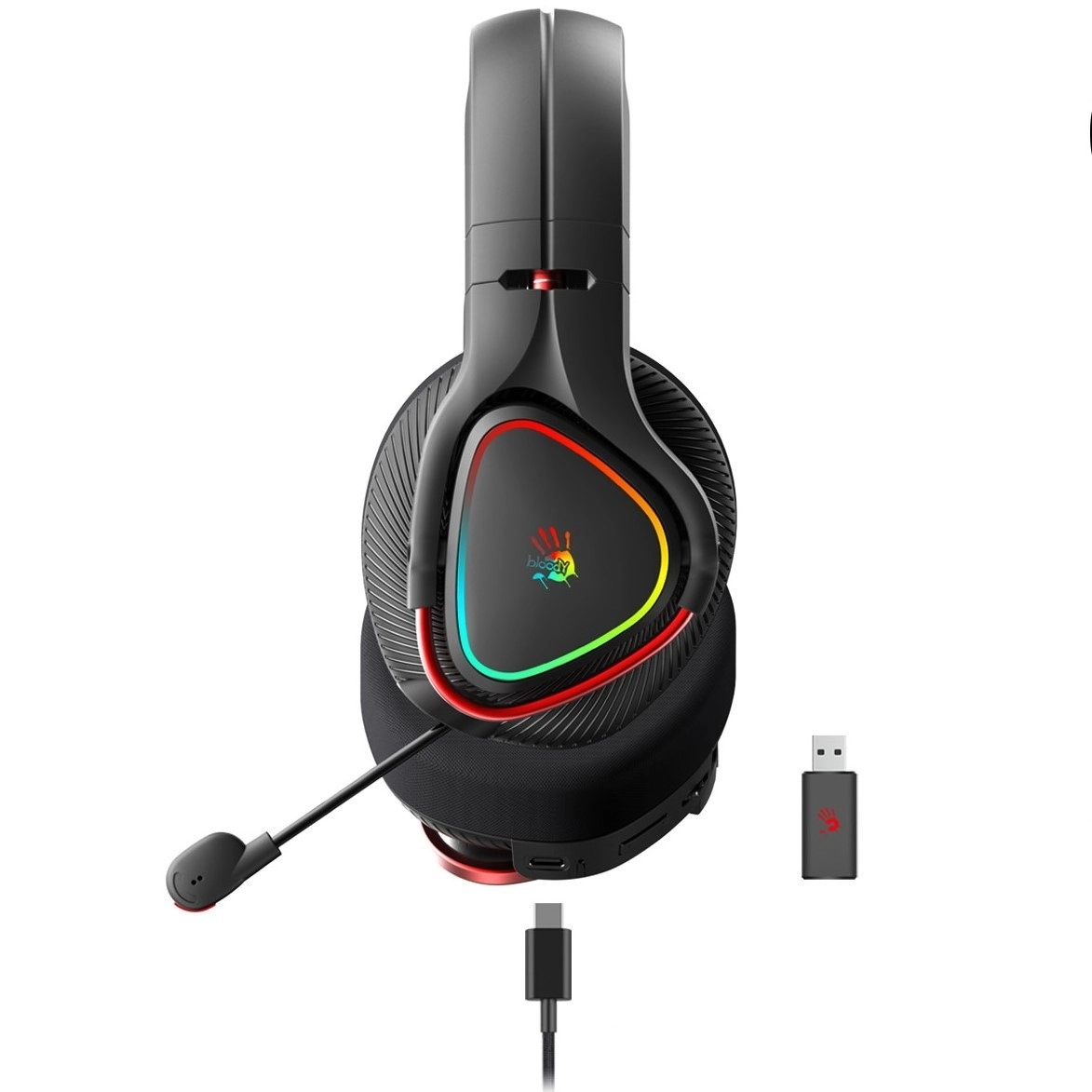 Гарнитура игровая беспроводная A4Tech Bloody MR710, 50 мм, 22 ч, чёрная