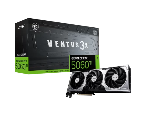 Видеокарта MSI GeForce RTX 5060 Ti 16G VENTUS 3X OC, 16Gb GDDR7 128-bit 1xHDMI 3xDP