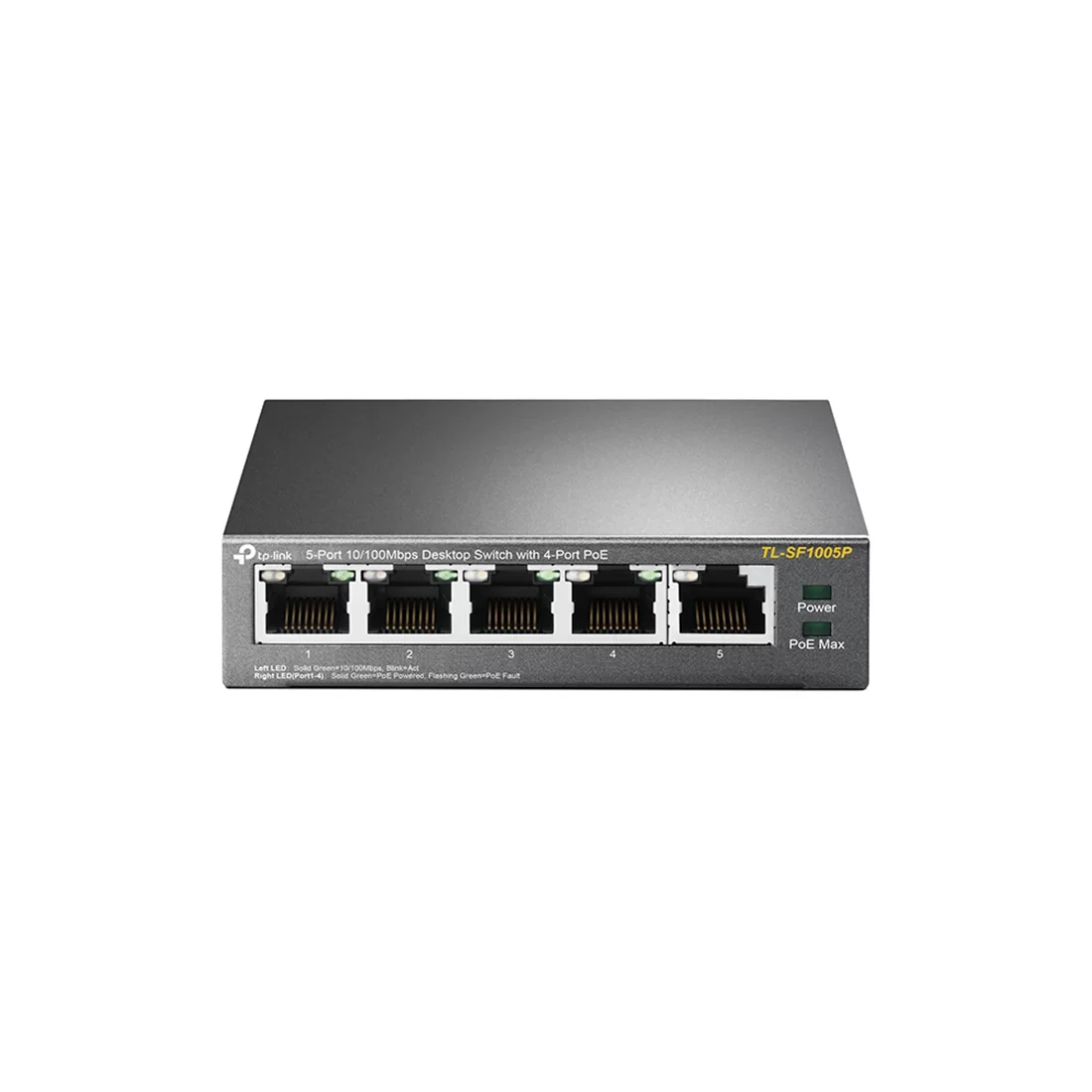 Коммутатор TP-Link TL-SF1005P, 4 порта 100 Мбит/с, PoE, неуправляемый – купить недорого с доставкой по Алматы и Казахстану