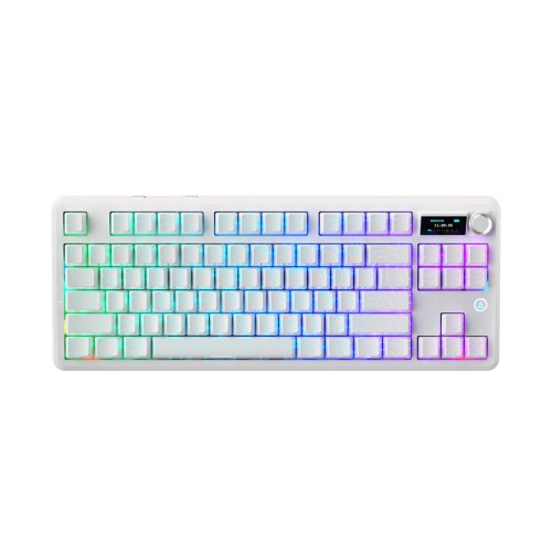 Клавиатура игровая механическая беспроводная AJAZZ MK87 Pro Peach, белая — купить в Казахстане | neom.kz