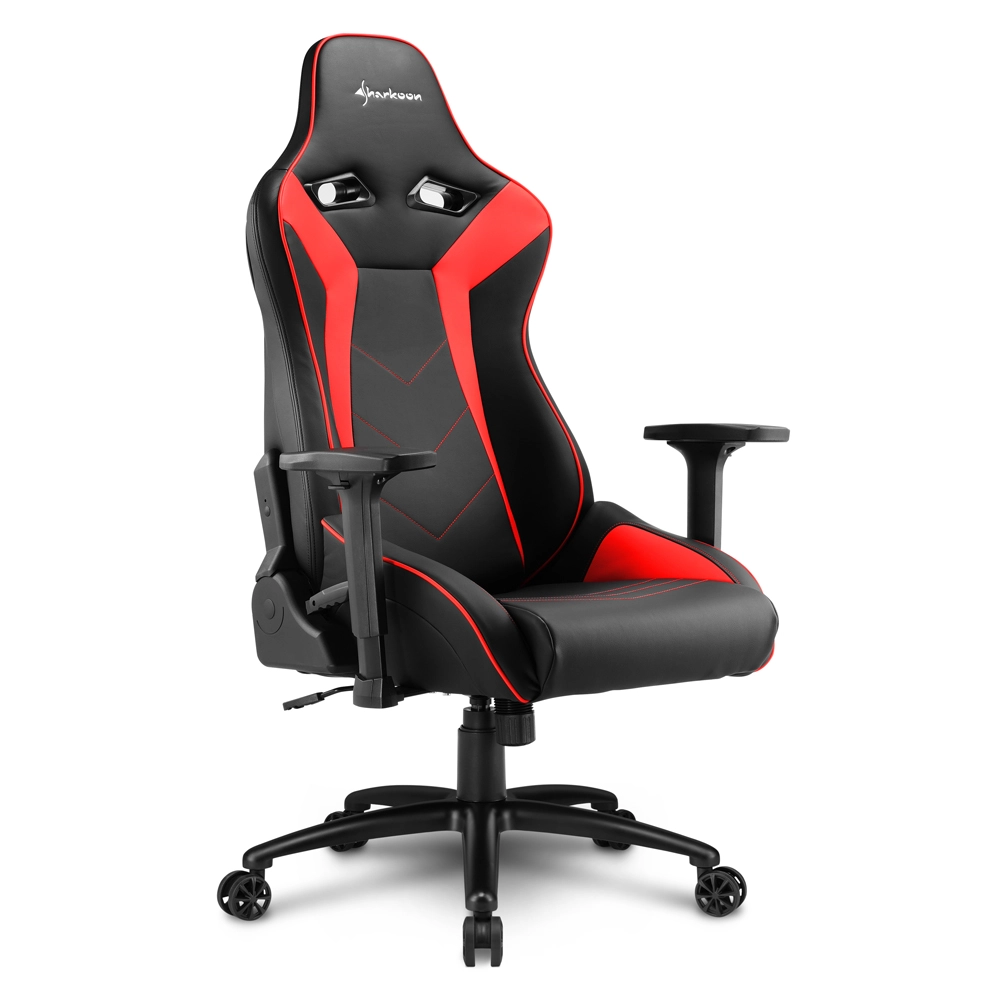 Игровое компьютерное кресло Sharkoon Elbrus 3, экокожа, до 150 кг, чёрно-красное