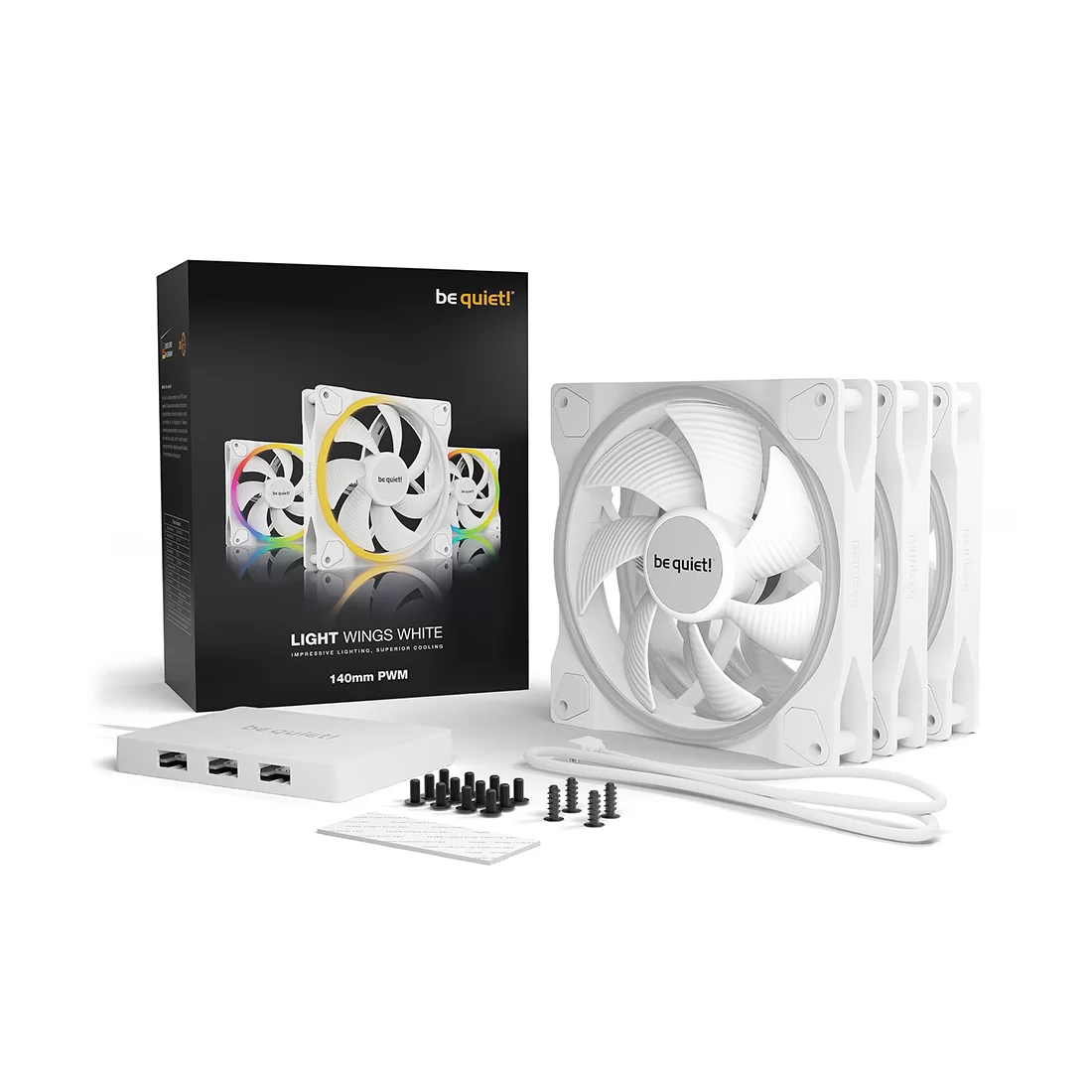 Вентилятор для компьютерного корпуса Bequiet! Light Wings 140mm PWM Triple Pack White – купить недорого с доставкой по Алматы и Казахстану