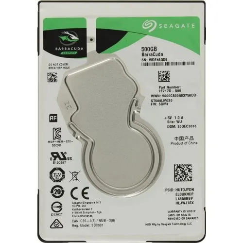 Жесткий диск Seagate BarraCuda 500GB 2.5" SATA III 5400 RPM (ST500LM030)