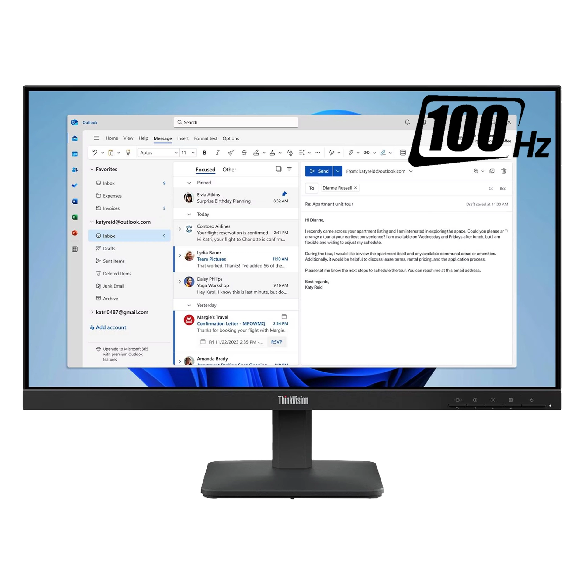 Монитор Lenovo ThinkVision S24-4e 23.8" FHD IPS 100Hz (64B5KAR1EU) – купить недорого с доставкой по Алматы и Казахстану