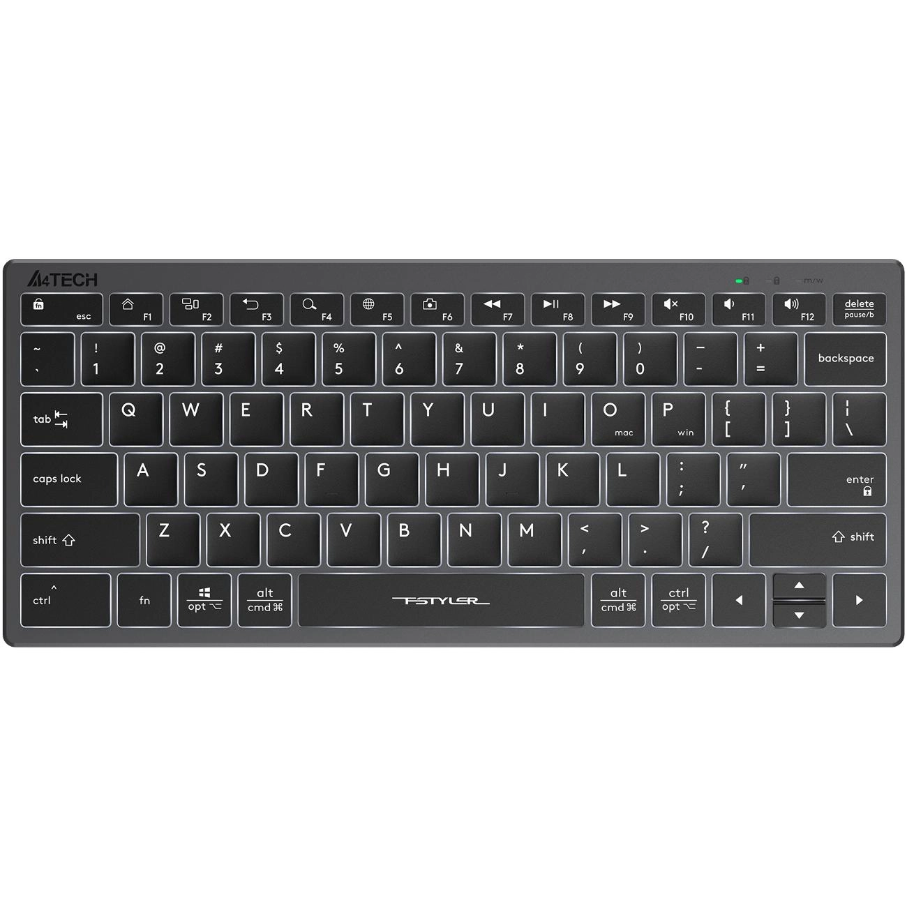 Клавиатура тонкая проводная A4Tech Fstyler FX61-Ice LED, белая