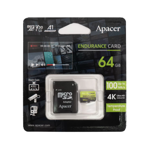 Карта памяти Apacer AP64GEDM1D05-R 64GB с адаптером SD — купить в Казахстане | neom.kz