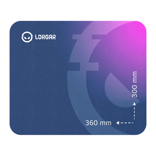 Lorgar Main 133, Gaming mouse pad, High-speed surface, Purple anti-slip rubber base, size: 360mm x 300mm x 3mm, weight 0.2kg — купить в Казахстане | neom.kz