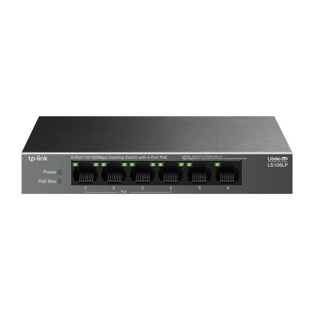 Коммутатор TP-Link LS106LP, PoE+