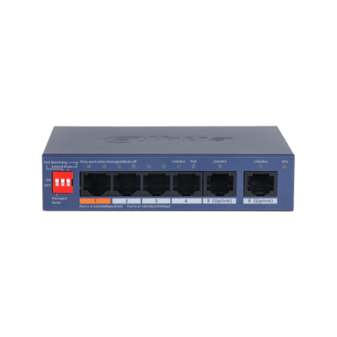 Коммутатор Dahua DH-CS4006-4ET2GT-60, 4 порта 100 Мбит/с, 2 порта 1 Гбит/с, PoE+, управляемый – купить недорого с доставкой по Алматы и Казахстану