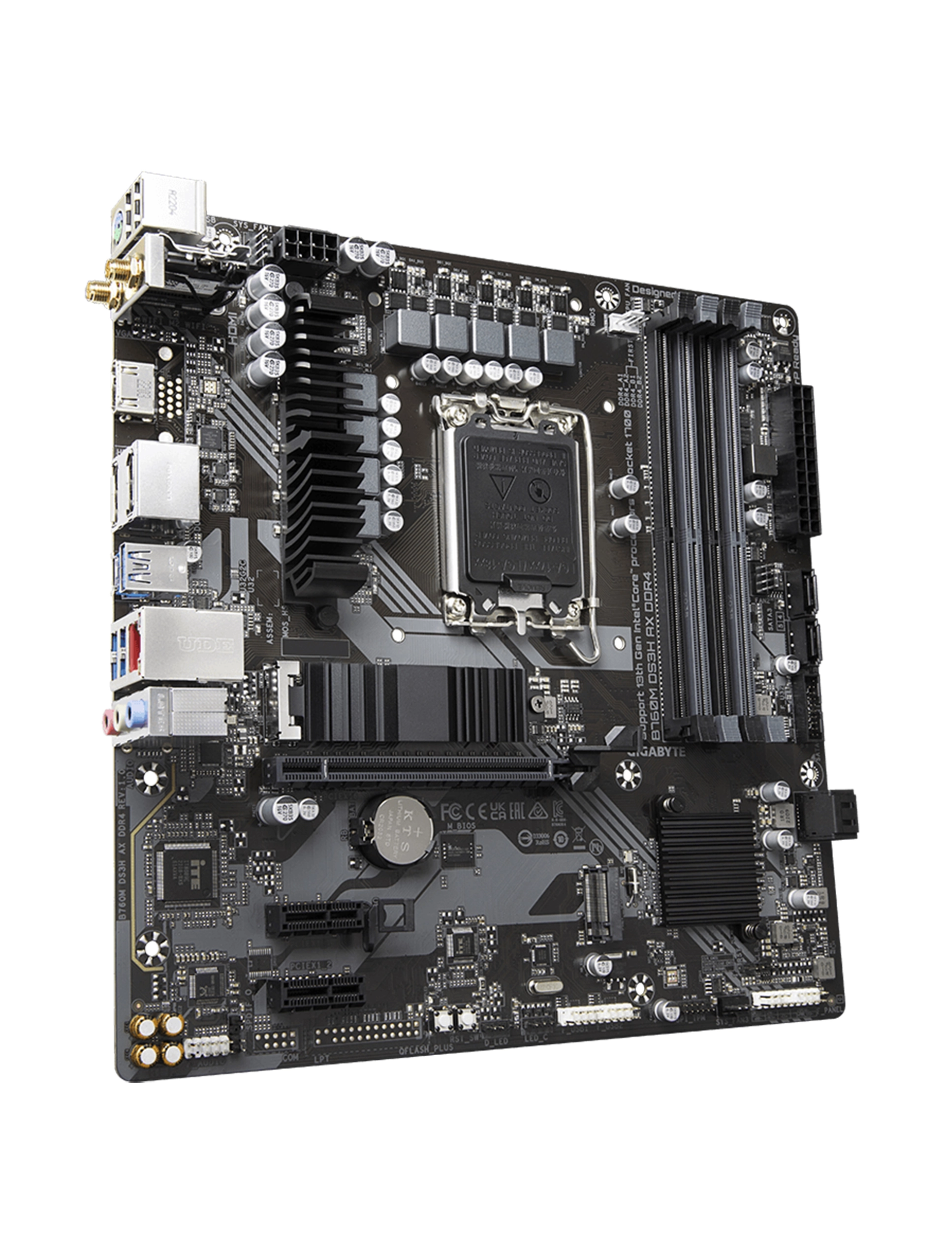 Материнская плата Gigabyte B760M DS3H AX DDR4 LGA1700 B760 DDR4 Micro ATX фото 2