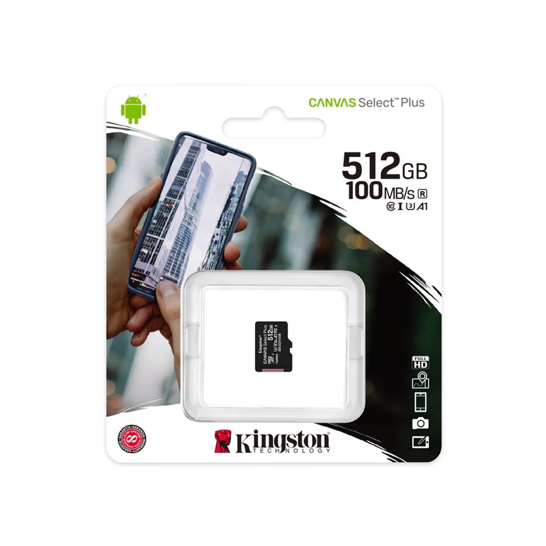 Карта памяти Kingston Canvas Select Plus, Micro SDXC, 512 GB, Class 10 (без адаптера) – купить недорого с доставкой по Алматы и Казахстану