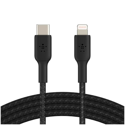 Кабель BELKIN Lightning to USB-C Cable Braided, 2M, Black — купить в Казахстане | neom.kz