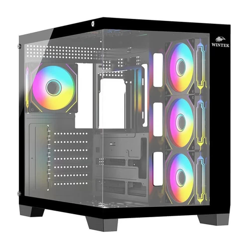 Корпус Wintek Bastion 925-B TG, Midi Tower, черный, без БП