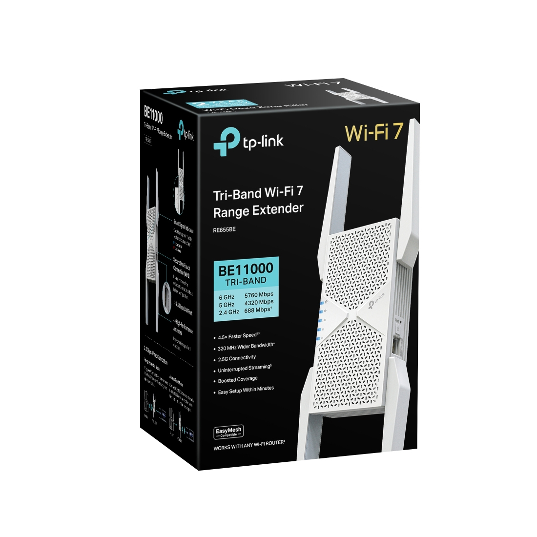 Усилитель Wi-Fi TP-Link RE655BE, Wi-Fi 7 BE11000, 2.4/5/6 ГГц, 2.5 Гбит/с – купить недорого с доставкой по Алматы и Казахстану