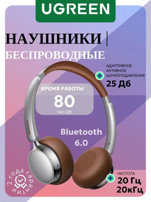 Наушники беспроводные Ugreen HP207 Studio Plus Bt 6.0./20–20000 Гц/25дБ 75629 — купить в Казахстане | neom.kz