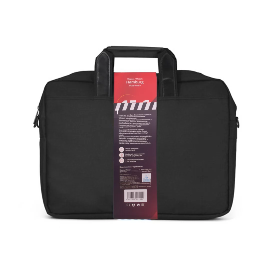 Сумка для ноутбука Deluxe Hamburg 15.6" (DLNB-401B-P) – купить недорого с доставкой по Алматы и Казахстану фото 3