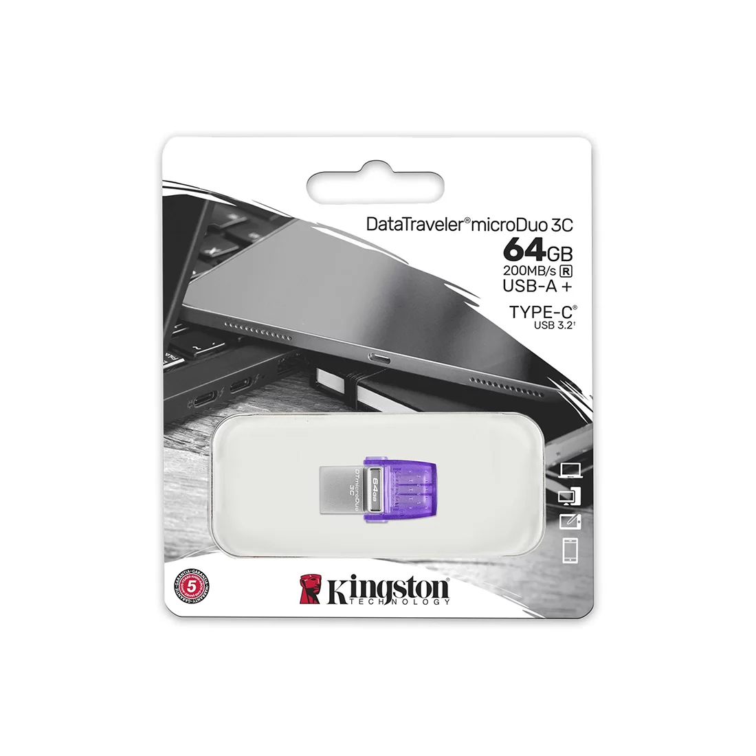 USB-накопитель Kingston DTDUO3CG3/64GB 64GB Фиолетовый – купить недорого с доставкой по Алматы и Казахстану