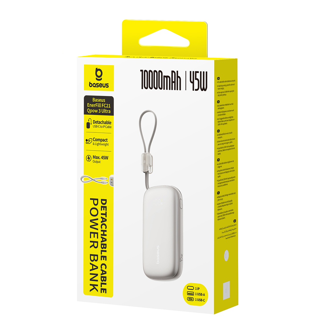 Внешний аккумулятор Baseus EnerFill FC21 Qpow 3 Ultra 10000mAh 45W Titanium (E0027Q01) – купить недорого с доставкой по Алматы и Казахстану