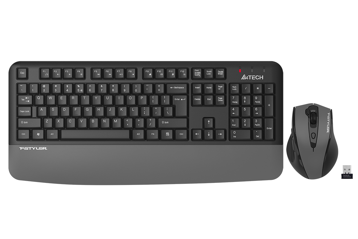 Комплект клавиатура + мышь беспроводной A4Tech Fstyler FG2500S Plus, серый