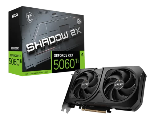 Видеокарта MSI GeForce RTX 5060 Ti Shadow 2X OC Plus 8GB GDDR7 (G506T-8S2CP)