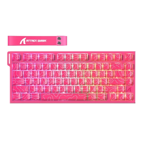 Клавиатура игровая проводная Attack Shark R82 HE Contour, красная — купить в Казахстане | neom.kz