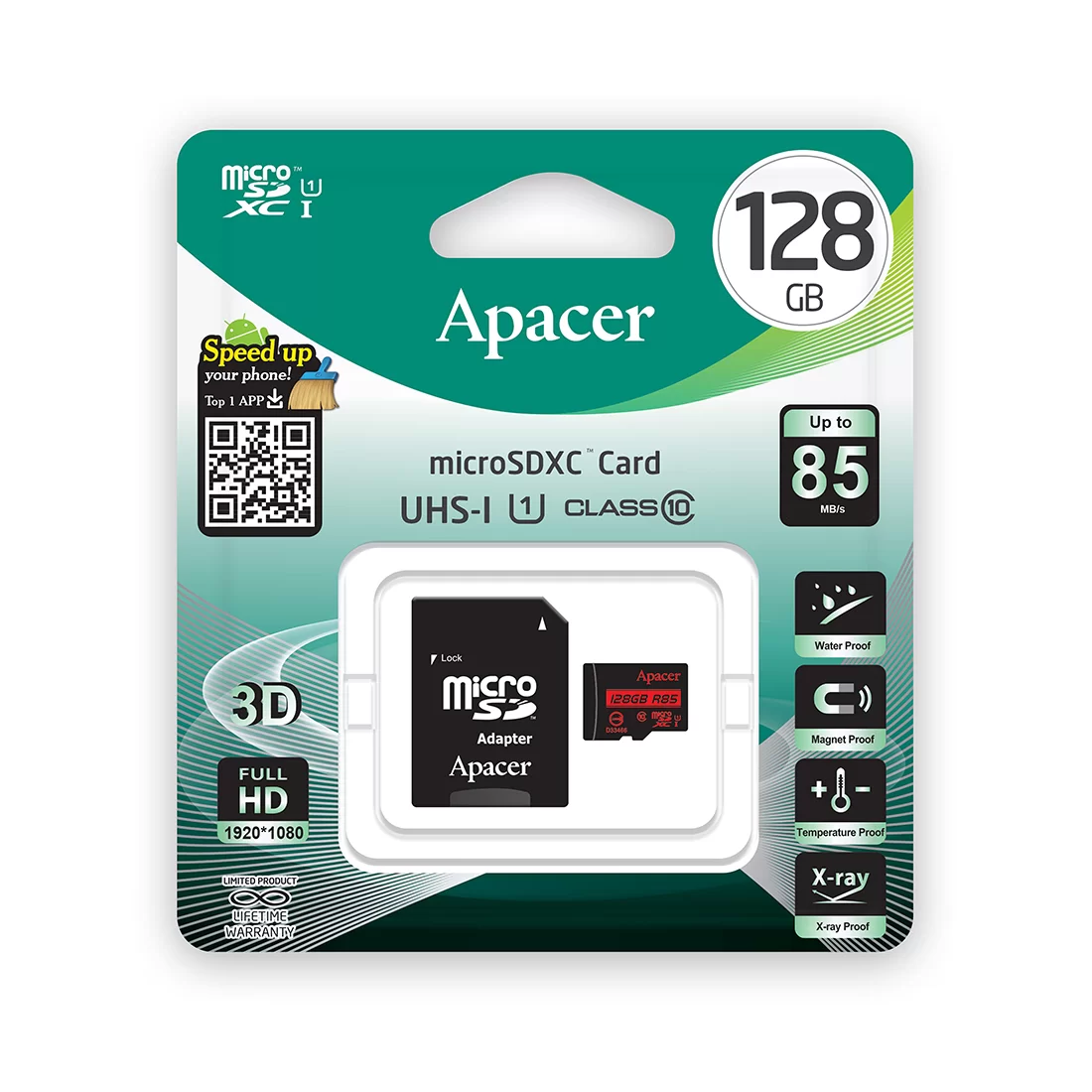 Карта памяти Apacer, Micro SDXC, 128 GB, Class 10 (с адаптером) – купить недорого с доставкой по Алматы и Казахстану фото 2