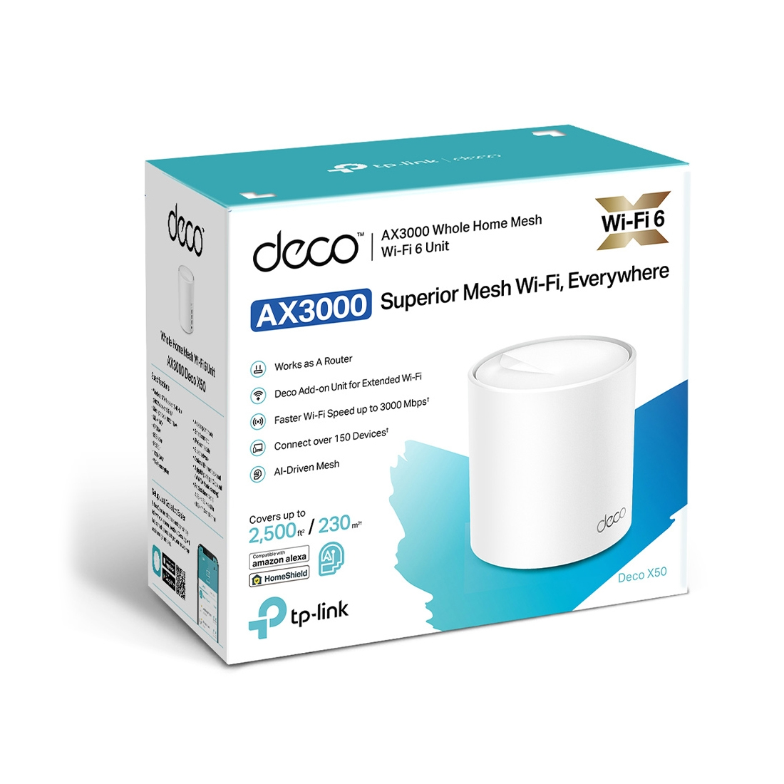 Mesh Wi-Fi система TP-Link Deco X50(1-pack), Wi-Fi 6 AX3000, 2.4/5 ГГц – купить недорого с доставкой по Алматы и Казахстану