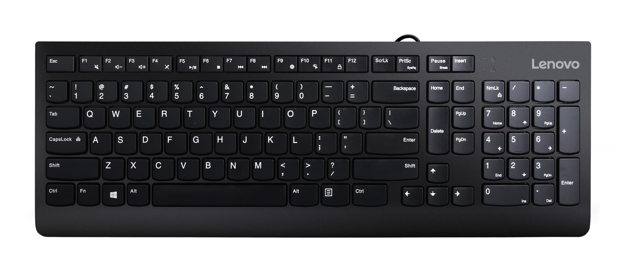 Клавиатура мембранная проводная Lenovo 300, чёрная