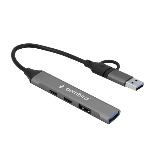 USB-хаб Gembird UHB-C444, подключение USB-C или USB-A, 4 порта USB 3.0 и USB 2.0 — купить в Казахстане | neom.kz