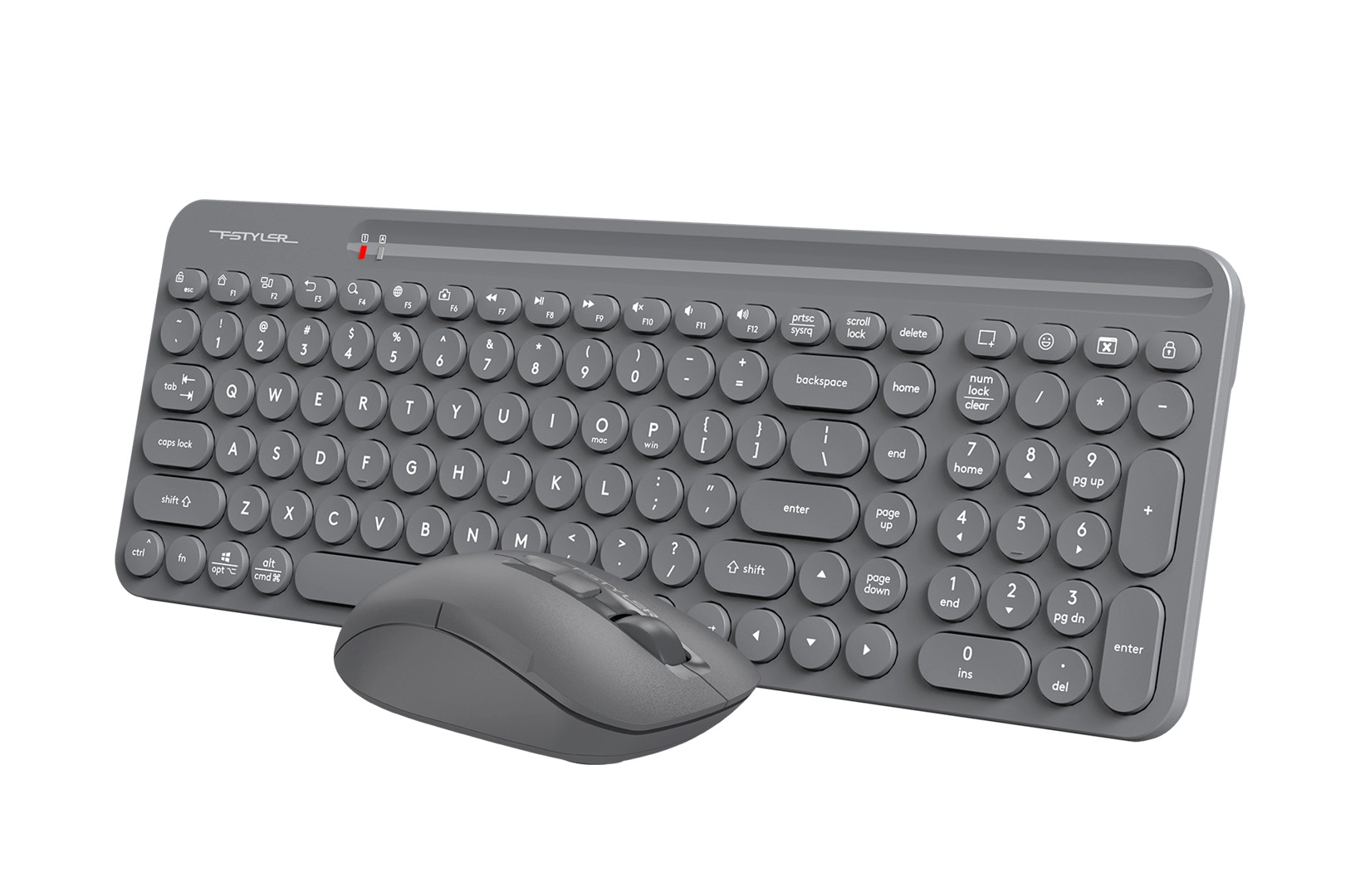 Комплект клавиатура + мышь беспроводной A4Tech Fstyler FG3300 Air, серый фото 3