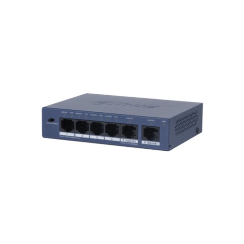 Коммутатор Dahua DH-S3006-4ET-36, 6 портов 100 Мбит/с, PoE+, неуправляемый — купить в Казахстане | neom.kz
