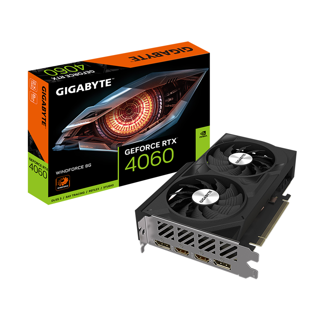 Видеокарта Gigabyte (GV-N4060WF2-8GD) RTX4060 WINDFORCE 8G фото 3