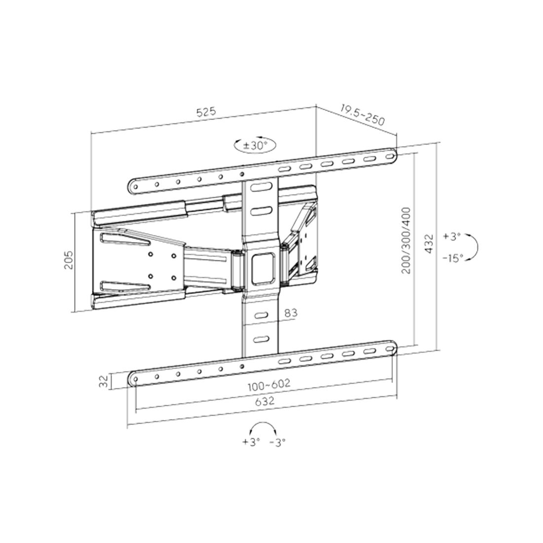 Кронштейн XG FMW-4390 для ТВ и мониторов 43"-90" – купить недорого с доставкой по Алматы и Казахстану