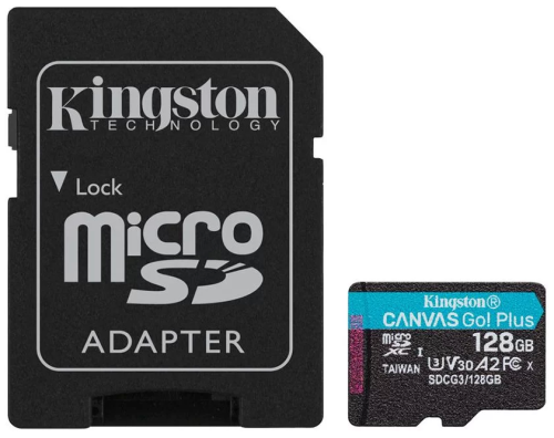 Карта памяти Kingston Canvas Go! Plus, Micro SDXC, 128 GB, Class 10 (с адаптером) — купить в Казахстане | neom.kz
