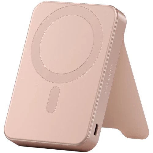 Внешний аккумулятор SATECHI Qi2 10K Magnetic Power Bank with Stand (Desert Rose) — купить в Казахстане | neom.kz