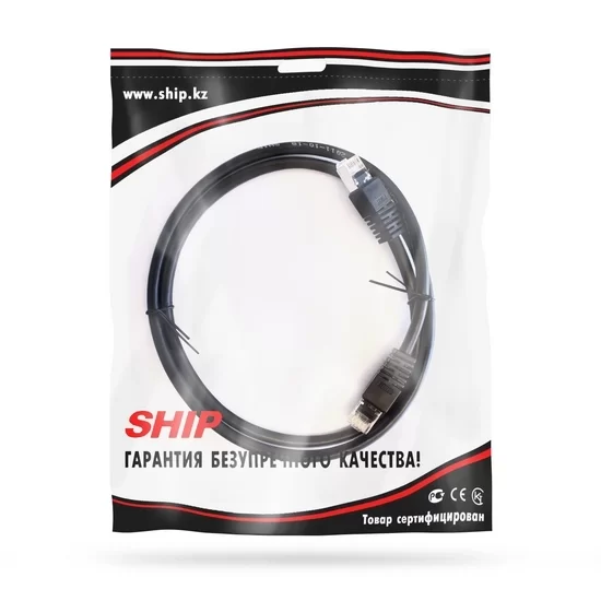 Патч-корд SHIP S7025BK0100-P, F/UTP кат.6, 1 м, чёрный, LSZH – купить недорого с доставкой по Алматы и Казахстану