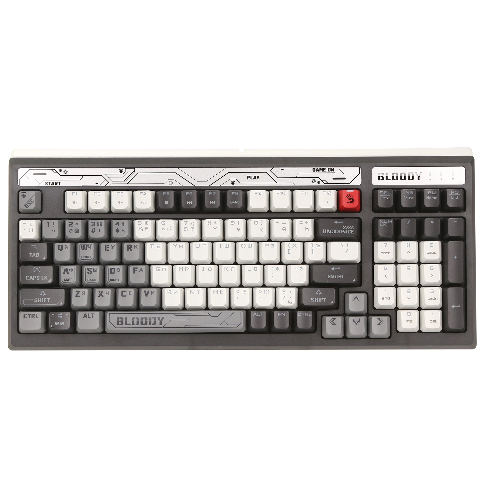 Клавиатура игровая оптико-механическая проводная A4Tech Bloody B950, серая – купить недорого с доставкой по Алматы и Казахстану