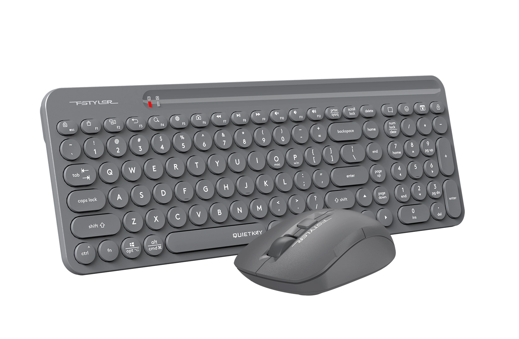 Комплект клавиатура + мышь беспроводной A4Tech Fstyler FG3300 Air, серый фото 2
