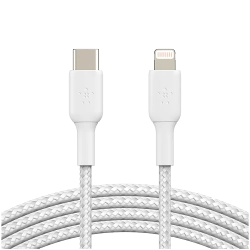 Кабель BELKIN Lightning to USB-C Cable Braided, 2M, White — купить в Казахстане | neom.kz