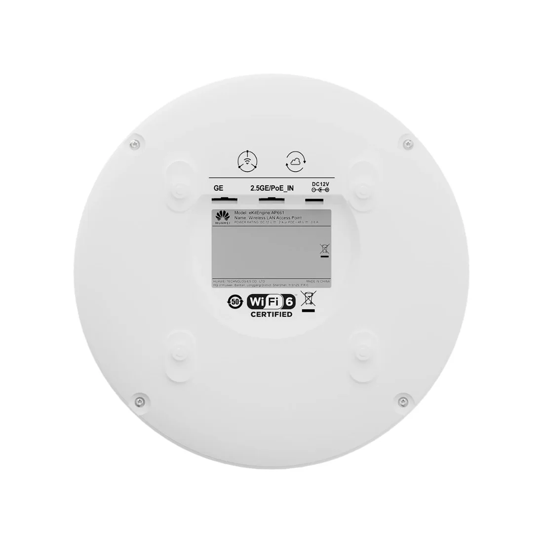 Точка доступа Wi-Fi Huawei AP661, Wi-Fi 6 AX6600, 2.4/5 ГГц, 1×LAN 100 Мбит/с, PoE+, потолочная – купить недорого с доставкой по Алматы и Казахстану