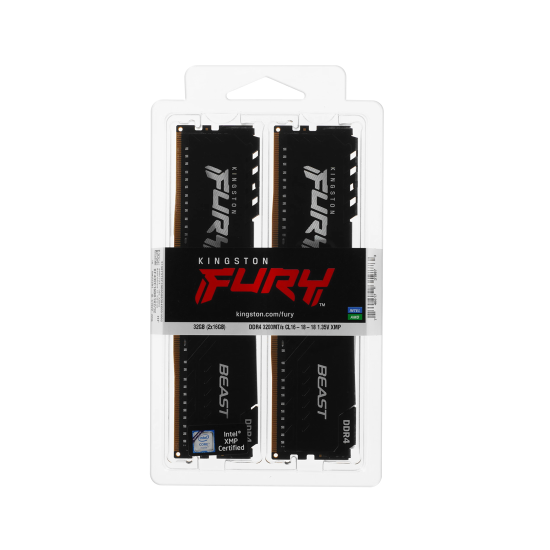 Комплект оперативной памяти Kingston FURY Beast KF432C16BB1K2/32WP DDR4 32GB (Kit 2x16GB) 3200MHz Чёрный – купить недорого с доставкой по Алматы и Казахстану