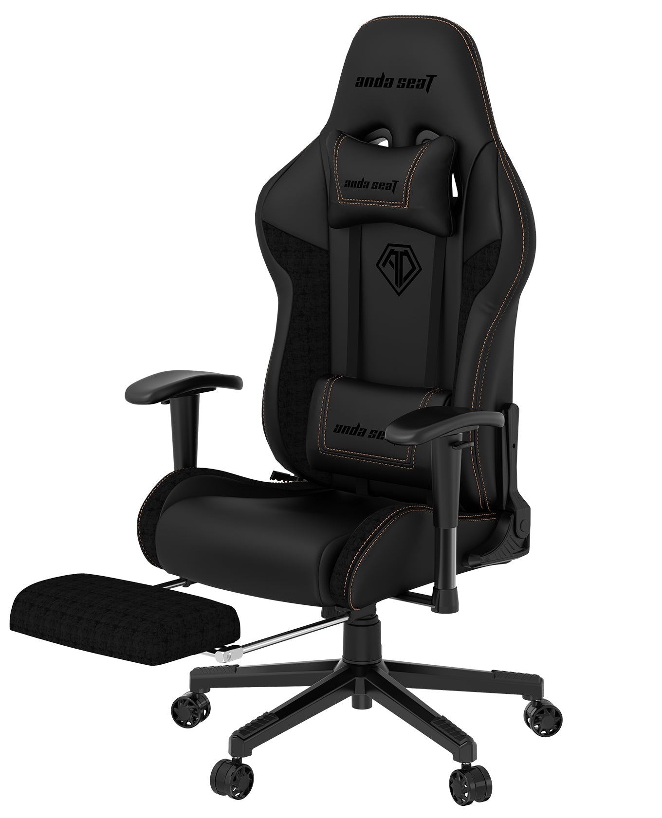 Игровое компьютерное кресло AndaSeat Jungle 2 с подставкой для ног, чёрное (AD5T-03-B-PVF) – купить недорого с доставкой по Алматы и Казахстану