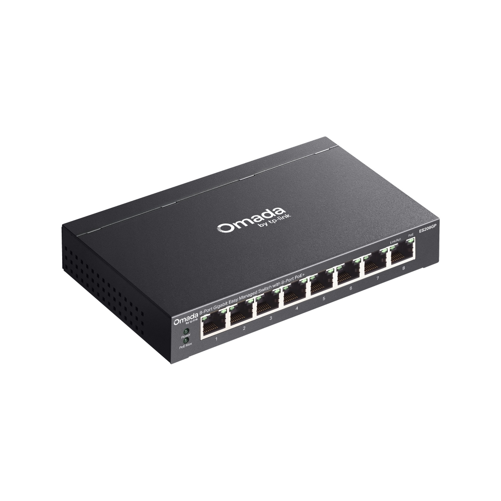 Коммутатор TP-Link ES208GP, 1 Гбит/с, PoE+, управляемый L2