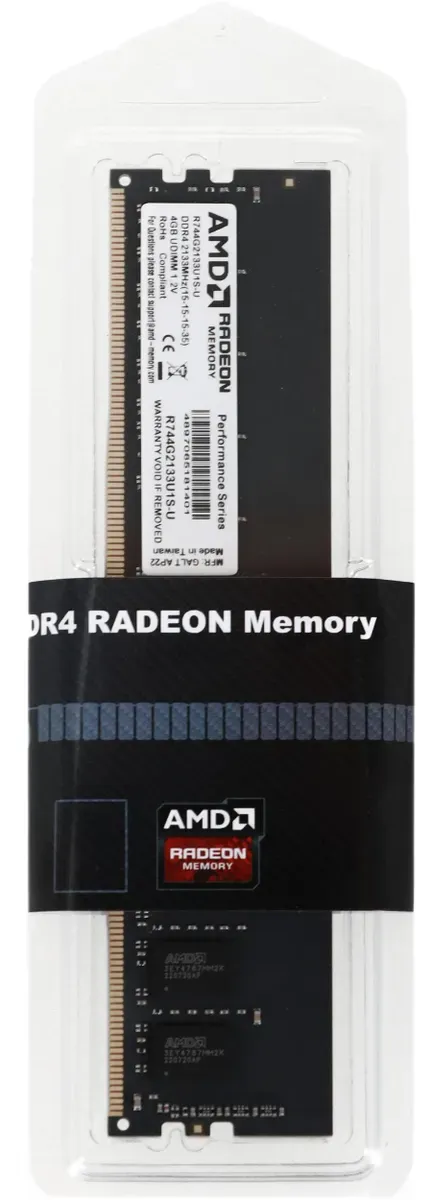 Оперативная память  4GB DDR4 2133MHz AMD Radeon R7 Performance Series R744G2133U1S-U Retail Pack — оперативная память RAM