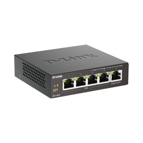 Коммутатор D-Link DGS-1005P/B3A, 5 портов 1 Гбит/с, PoE+, неуправляемый — купить в Казахстане | neom.kz