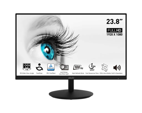 Монитор 23.8" MSI PRO MP242A IPS 1920x1080 100Hz 1ms 1000:1 1xHDMI 1xDP 1xD-Sub 2x2W — купить в Казахстане | neom.kz