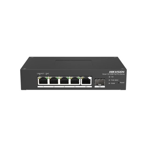 Коммутатор Hikvision DS-3T1306P-SI/HS, 4 порта 100 Мбит/с, 1 порт 1 Гбит/с, 1×SFP, PoE+, управляемый L2 — купить в Казахстане | neom.kz