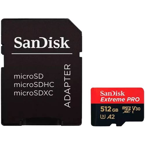 SANDISK Extreme PRO microSDXC 512GB + SD Adapter + 2 years RescuePRO Deluxe up to 200MB/s & 140MB/s Read/Write speeds A2 C10 V30 UHS-I U3 — купить в Казахстане | neom.kz